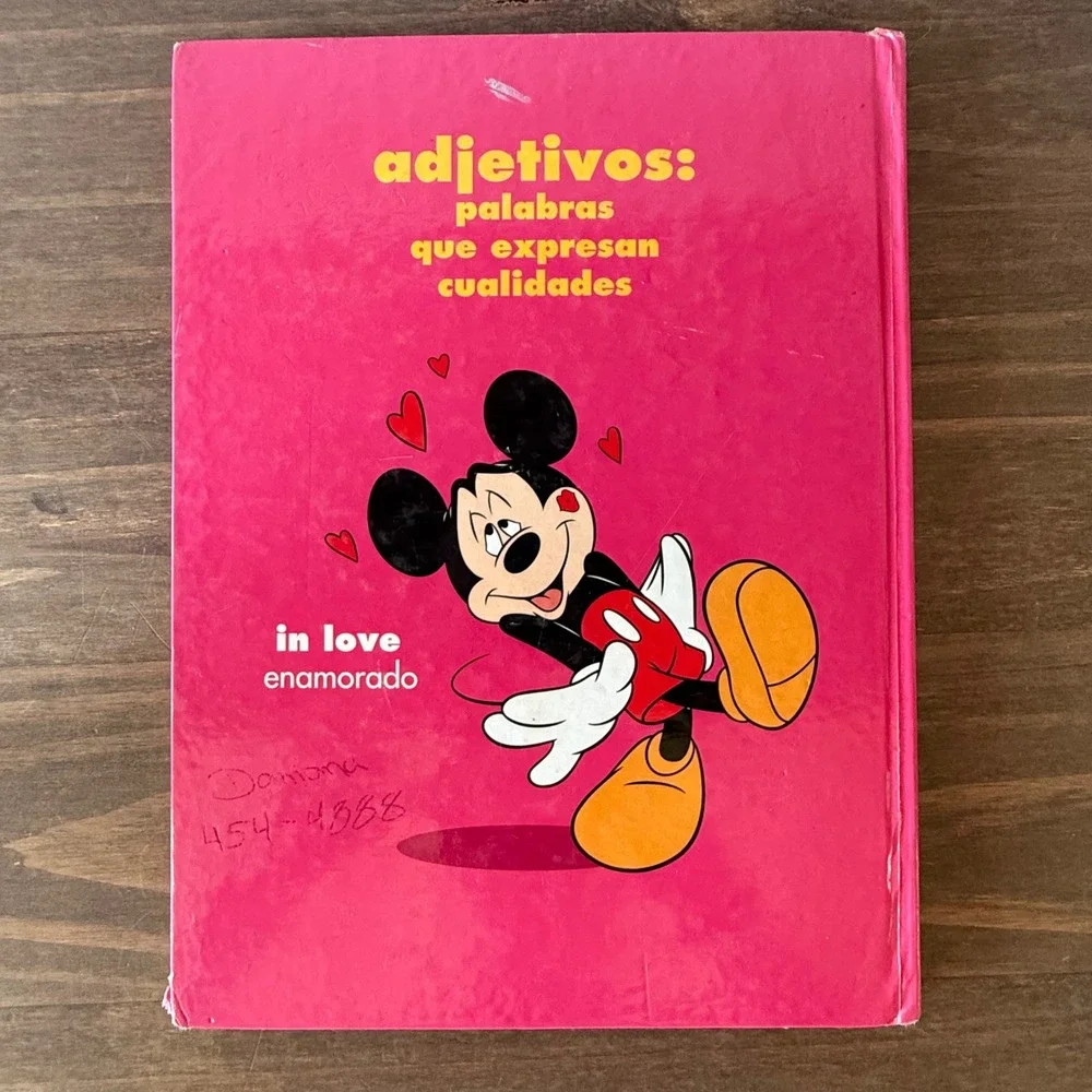 Lot of 4 Vintage Disney Mickey Mouse Bilingual Spanish English Vocabulary Books